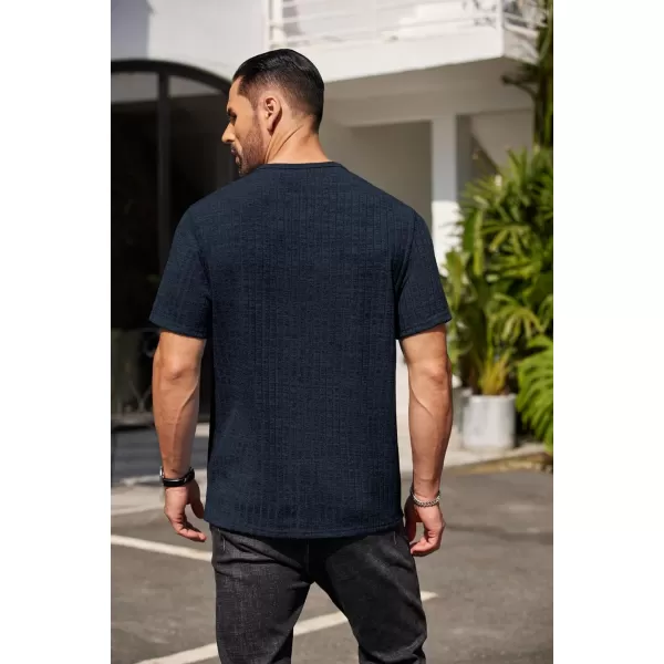 COOFANDY Men's Henley Shirts Short Sleeve Casual Basic Summer Ribbed T-Shirts