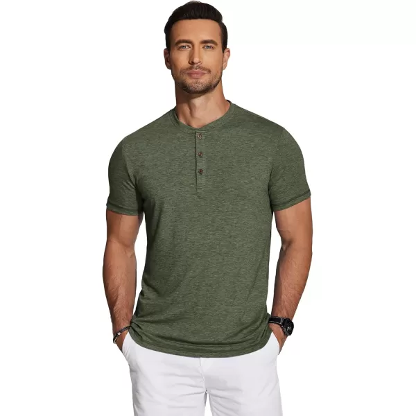 COOFANDY Men's Henley Shirts Short Sleeve Casual Basic Tee Summer Button Henley Soild T Shirts