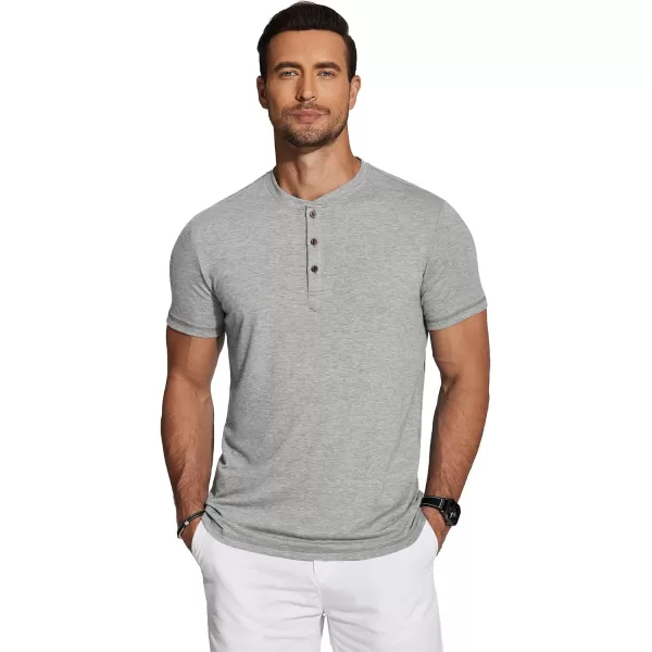 COOFANDY Men's Henley Shirts Short Sleeve Casual Basic Tee Summer Button Henley Soild T Shirts
