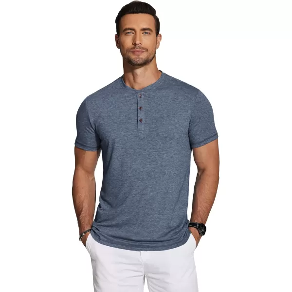 COOFANDY Men's Henley Shirts Short Sleeve Casual Basic Tee Summer Button Henley Soild T Shirts
