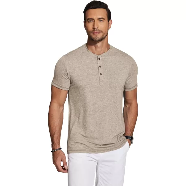 COOFANDY Men's Henley Shirts Short Sleeve Casual Basic Tee Summer Button Henley Soild T Shirts