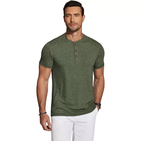 COOFANDY Men's Henley Shirts Short Sleeve Casual Basic Tee Summer Button Henley Soild T Shirts
