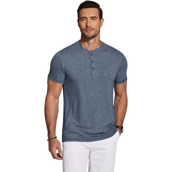 COOFANDY Men's Henley Shirts Short Sleeve Casual Basic Tee Summer Button Henley Soild T Shirts