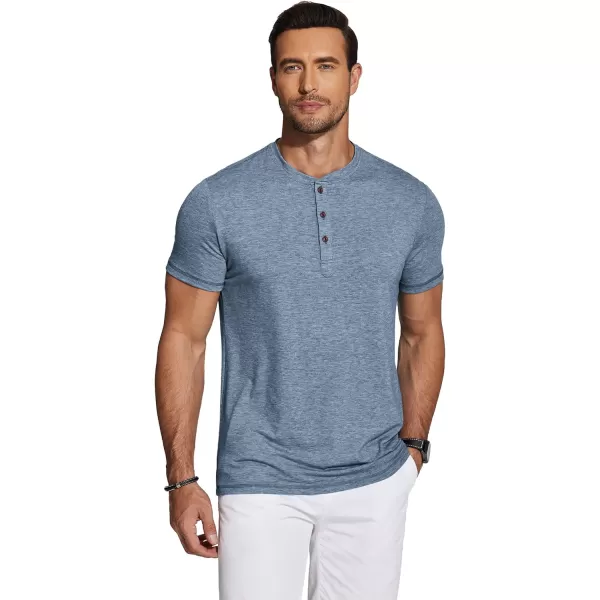 COOFANDY Men's Henley Shirts Short Sleeve Casual Basic Tee Summer Button Henley Soild T Shirts
