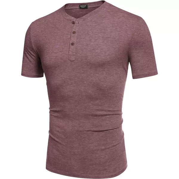COOFANDY Men's Henley Shirts Short Sleeve Casual Basic Tee Summer Button Henley Soild T Shirts