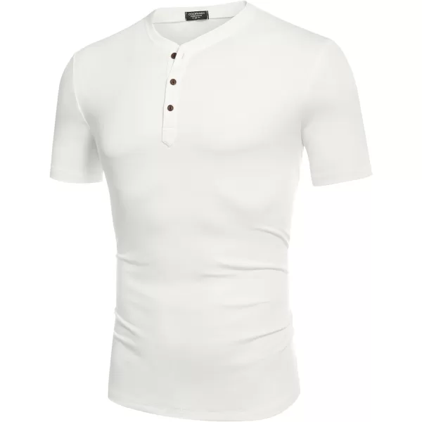 COOFANDY Men's Henley Shirts Short Sleeve Casual Basic Tee Summer Button Henley Soild T Shirts