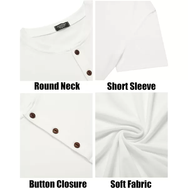 COOFANDY Men's Henley Shirts Short Sleeve Casual Basic Tee Summer Button Henley Soild T Shirts