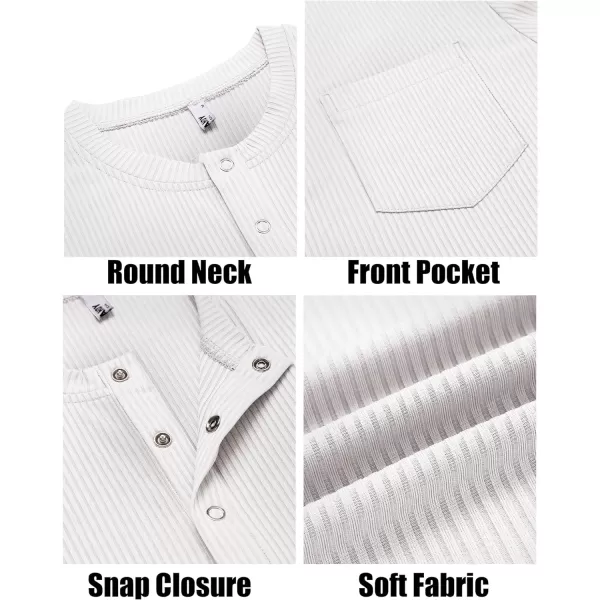 COOFANDY Mens Henley Shirts Short Sleeve Tshirt Basic Button Tees Summer Ribbed Pocket T Shirt Casual Stretch Tops