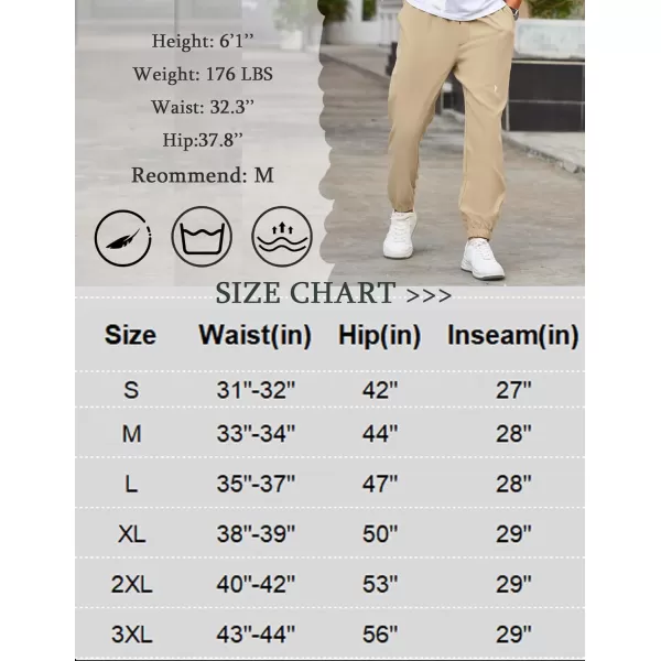 COOFANDY Mens Joggers Pants Regular Fit Casual Pants Lightweight Elastic Waistband Pants with Pockets