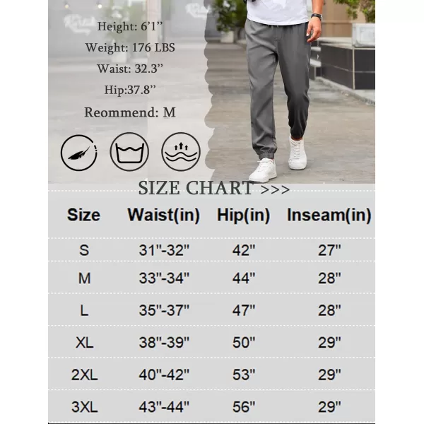 COOFANDY Mens Joggers Pants Regular Fit Casual Pants Lightweight Elastic Waistband Pants with Pockets