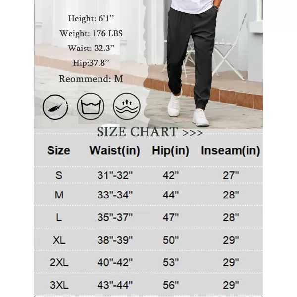COOFANDY Mens Joggers Pants Regular Fit Casual Pants Lightweight Elastic Waistband Pants with Pockets