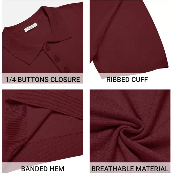 COOFANDY Mens Knit Polo Shirts Casual Short Sleeve Button Down Polo Shirt Classic Golf Shirts