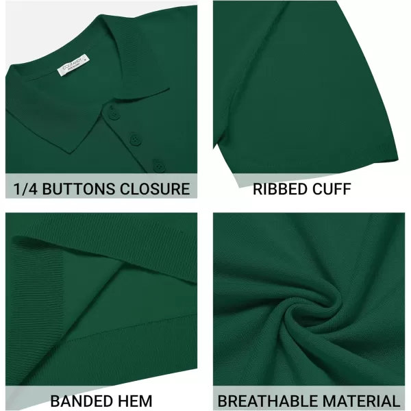 COOFANDY Mens Knit Polo Shirts Casual Short Sleeve Button Down Polo Shirt Classic Golf Shirts
