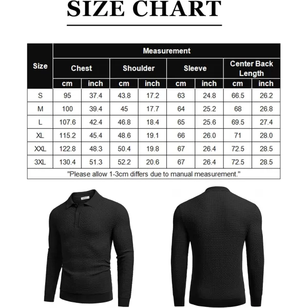 COOFANDY Men's Knit Polo Shirts Long Sleeve Sweater Polo Lightweight Fashion Casual Collared T Shirts