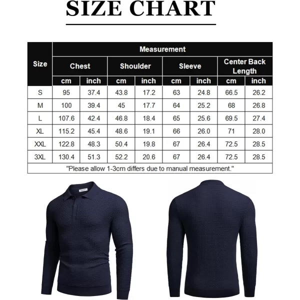 COOFANDY Men's Knit Polo Shirts Long Sleeve Sweater Polo Lightweight Fashion Casual Collared T Shirts