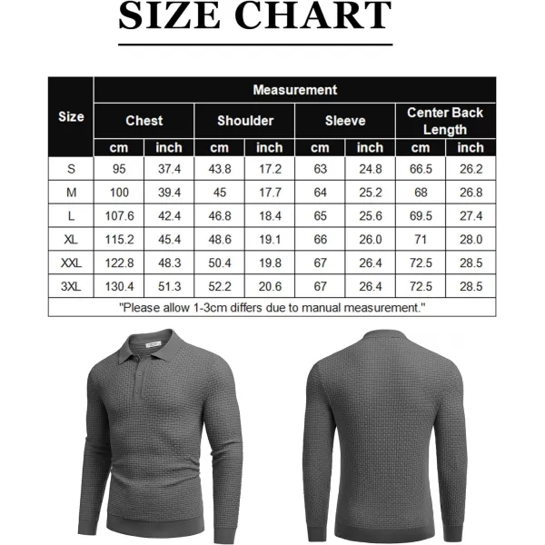 COOFANDY Men's Knit Polo Shirts Long Sleeve Sweater Polo Lightweight Fashion Casual Collared T Shirts