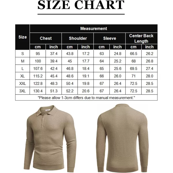COOFANDY Men's Knit Polo Shirts Long Sleeve Sweater Polo Lightweight Fashion Casual Collared T Shirts