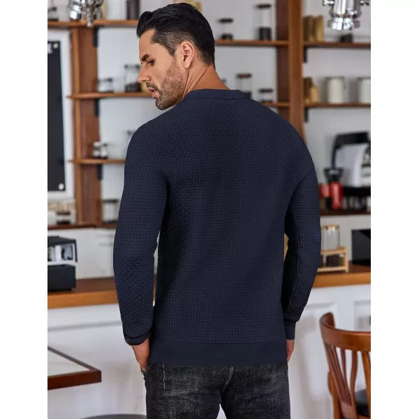 COOFANDY Men's Knit Polo Shirts Long Sleeve Sweater Polo Lightweight Fashion Casual Collared T Shirts