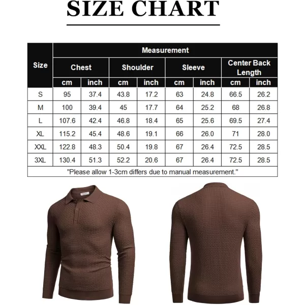 COOFANDY Men's Knit Polo Shirts Long Sleeve Sweater Polo Lightweight Fashion Casual Collared T Shirts