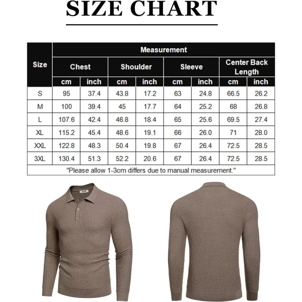 COOFANDY Men's Knit Polo Shirts Long Sleeve Sweater Polo Lightweight Fashion Casual Collared T Shirts