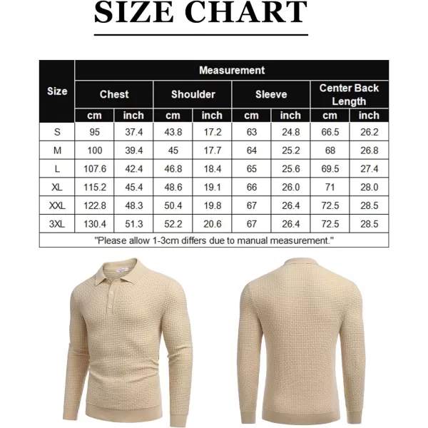 COOFANDY Men's Knit Polo Shirts Long Sleeve Sweater Polo Lightweight Fashion Casual Collared T Shirts