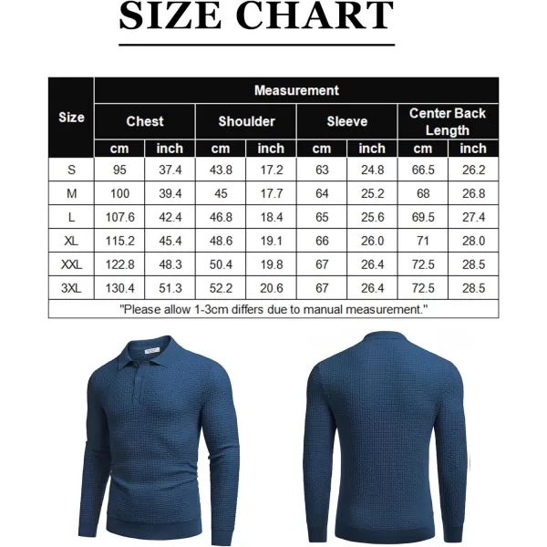 COOFANDY Men's Knit Polo Shirts Long Sleeve Sweater Polo Lightweight Fashion Casual Collared T Shirts