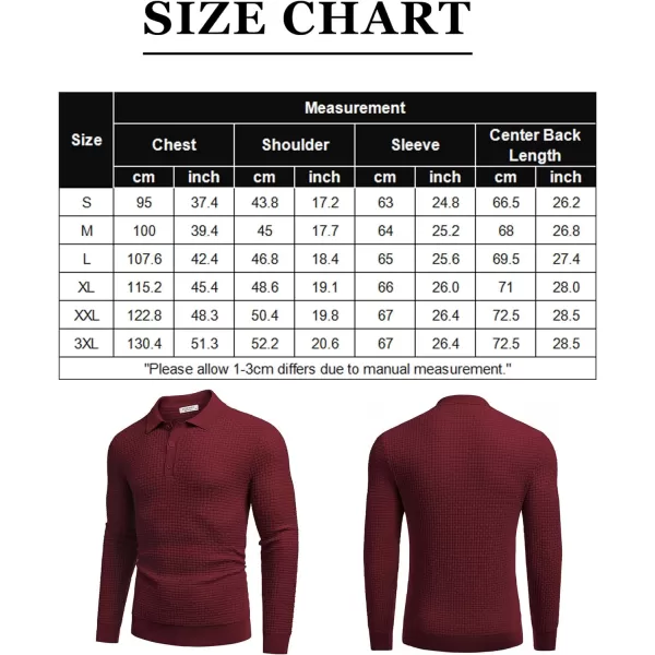 COOFANDY Men's Knit Polo Shirts Long Sleeve Sweater Polo Lightweight Fashion Casual Collared T Shirts