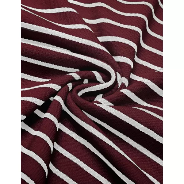 COOFANDY Men's Knit Polo Shirts Short Sleeve Striped Polo Shirt Fashion Casual Golf Shirts)