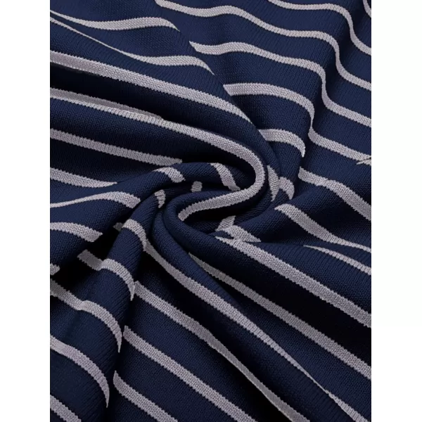 COOFANDY Men's Knit Polo Shirts Short Sleeve Striped Polo Shirt Fashion Casual Golf Shirts)