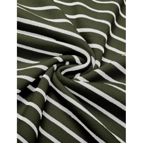 COOFANDY Men's Knit Polo Shirts Short Sleeve Striped Polo Shirt Fashion Casual Golf Shirts)