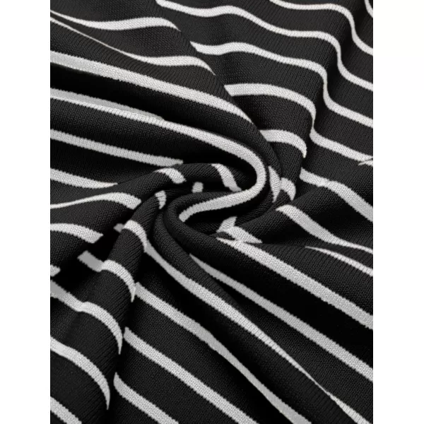 COOFANDY Men's Knit Polo Shirts Short Sleeve Striped Polo Shirt Fashion Casual Golf Shirts)