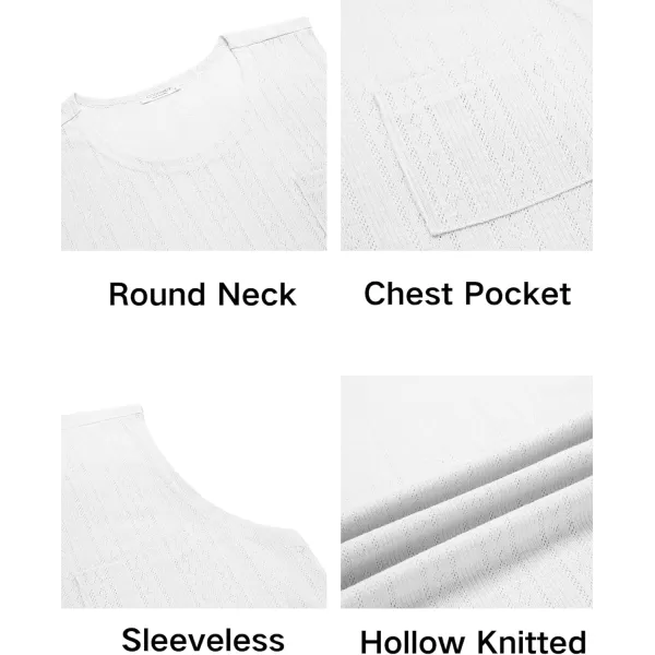 COOFANDY Men's Knit Tank Tops Casual Sleeveless T Shirts Beach Tank Shirts with Pocket
