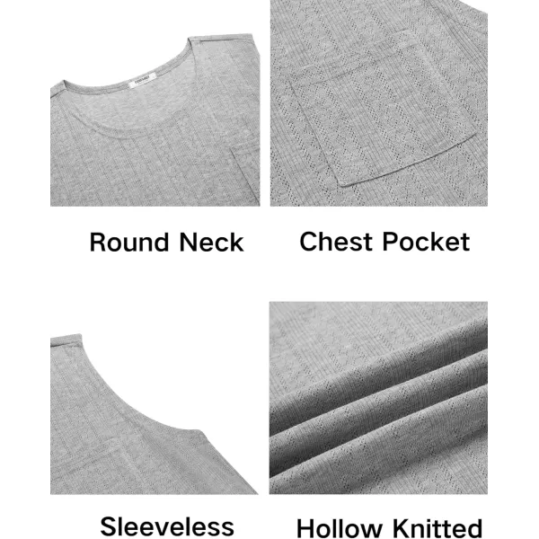 COOFANDY Men's Knit Tank Tops Casual Sleeveless T Shirts Beach Tank Shirts with Pocket