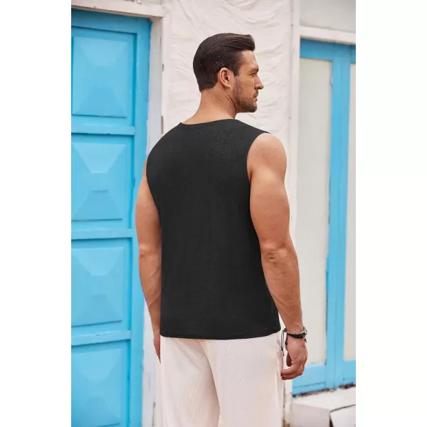 COOFANDY Men's Knit Tank Tops Casual Sleeveless T Shirts Beach Tank Shirts with Pocket