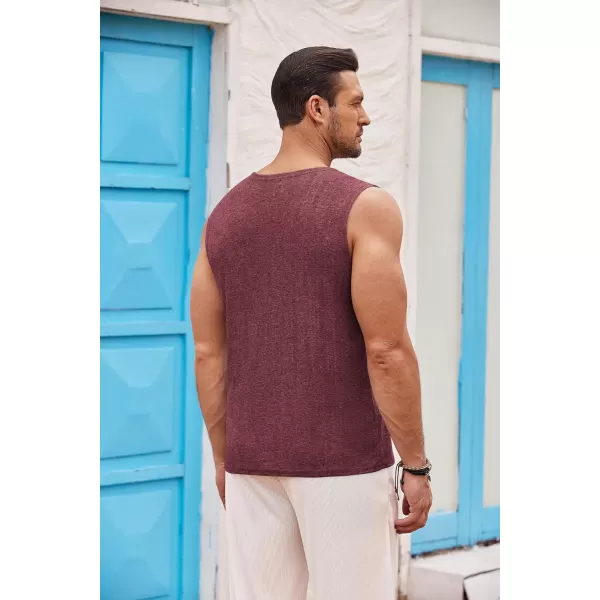 COOFANDY Men's Knit Tank Tops Casual Sleeveless T Shirts Beach Tank Shirts with Pocket