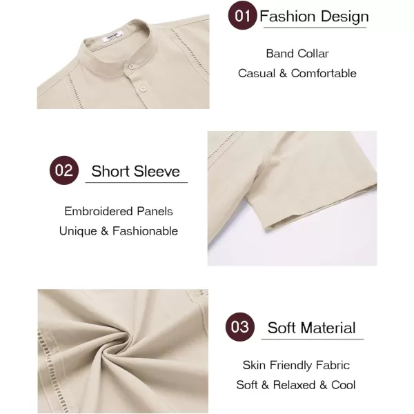 COOFANDY Men's Lightweight Guayabera Cuban Shirt Short Sleeve Linen Summer Beach Shirts Hippie T Shirts