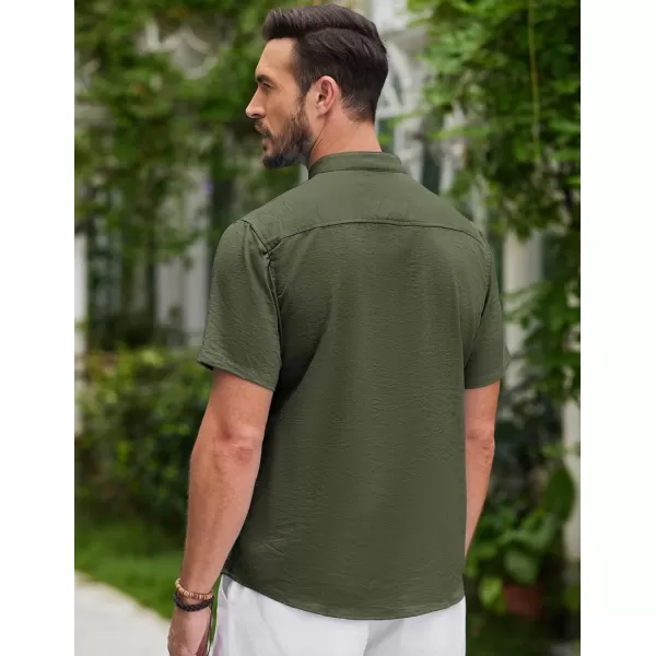 COOFANDY Men's Lightweight Guayabera Cuban Shirt Short Sleeve Linen Summer Beach Shirts Hippie T Shirts