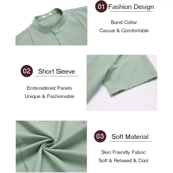 COOFANDY Men's Lightweight Guayabera Cuban Shirt Short Sleeve Linen Summer Beach Shirts Hippie T Shirts