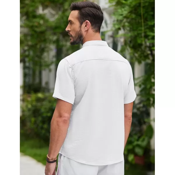 COOFANDY Men's Lightweight Guayabera Cuban Shirt Short Sleeve Linen Summer Beach Shirts Hippie T Shirts