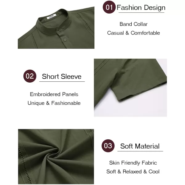 COOFANDY Men's Lightweight Guayabera Cuban Shirt Short Sleeve Linen Summer Beach Shirts Hippie T Shirts