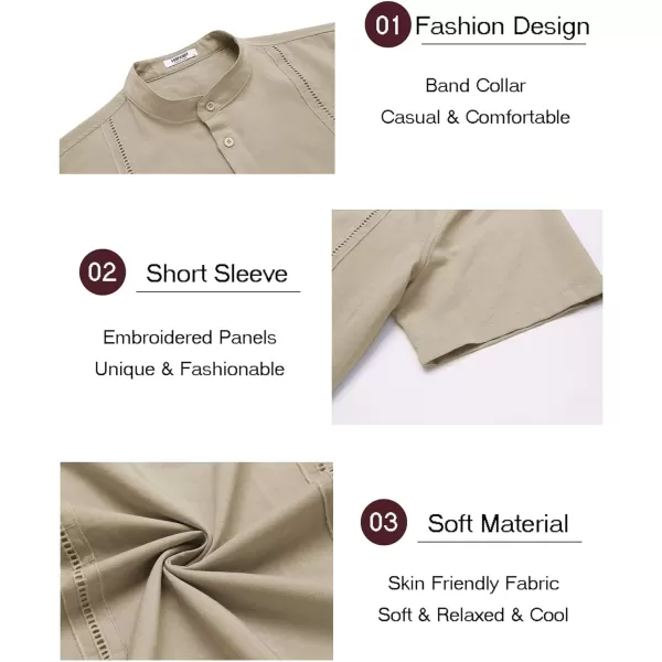 COOFANDY Men's Lightweight Guayabera Cuban Shirt Short Sleeve Linen Summer Beach Shirts Hippie T Shirts