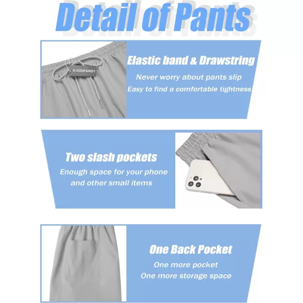 COOFANDY Men's Linen Capri Pants Casual Lightweight 3/4 Baggy Pants Drawstring Elastic Waist Beach Yoga Pants with Pockets