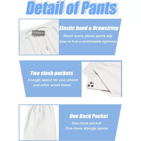 COOFANDY Men's Linen Capri Pants Casual Lightweight 3/4 Baggy Pants Drawstring Elastic Waist Beach Yoga Pants with Pockets