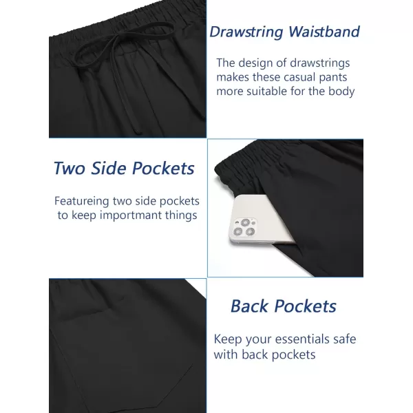 COOFANDY Mens Linen Casual Pants Elastic Waist Drawstring Trousers Yoga Beach Summer Pants
