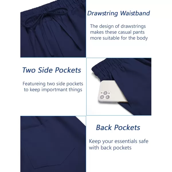 COOFANDY Mens Linen Casual Pants Elastic Waist Drawstring Trousers Yoga Beach Summer Pants