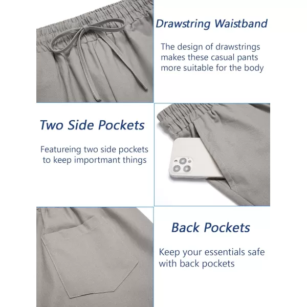 COOFANDY Mens Linen Casual Pants Elastic Waist Drawstring Trousers Yoga Beach Summer Pants
