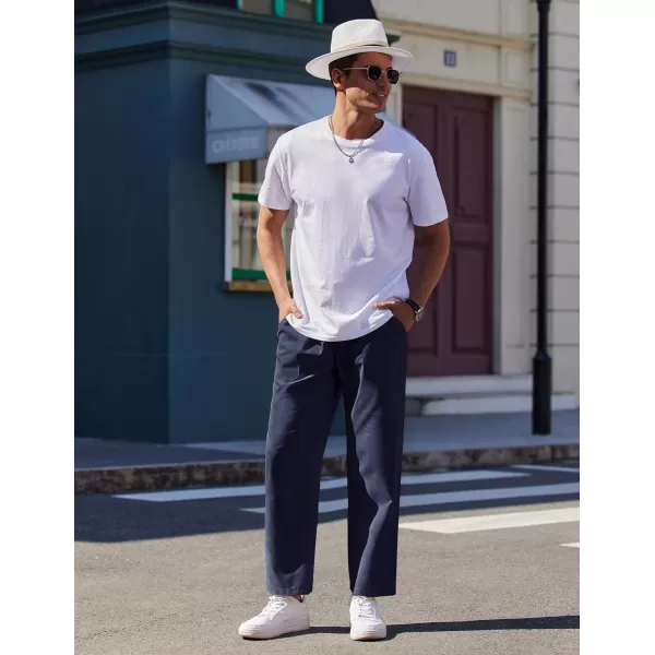 COOFANDY Mens Linen Casual Pants Lightweight Drawstring Beach Pants Elastic Waist Yoga Summer Trousers