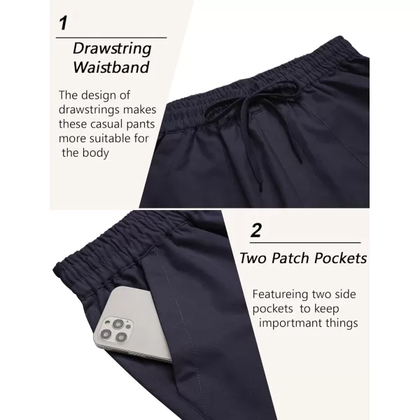 COOFANDY Mens Linen Casual Pants Lightweight Drawstring Beach Pants Elastic Waist Yoga Summer Trousers