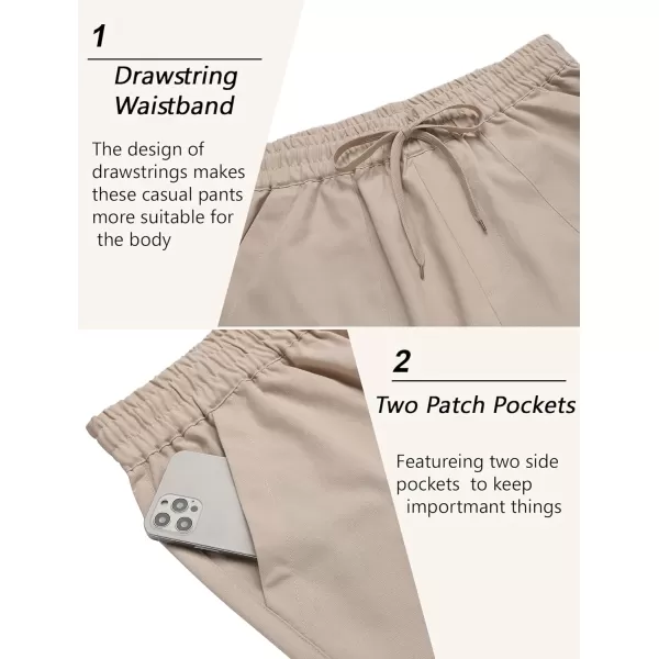 COOFANDY Mens Linen Casual Pants Lightweight Drawstring Beach Pants Elastic Waist Yoga Summer Trousers