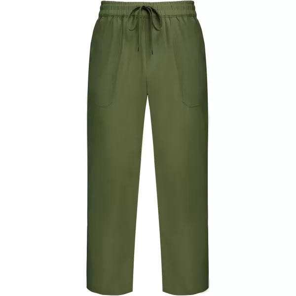 COOFANDY Mens Linen Casual Pants Lightweight Drawstring Beach Pants Elastic Waist Yoga Summer Trousers
